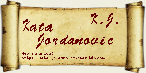 Kata Jordanović vizit kartica